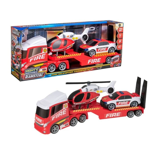 HTI TEAMSTERZ XL Fire truck with car and helicopter