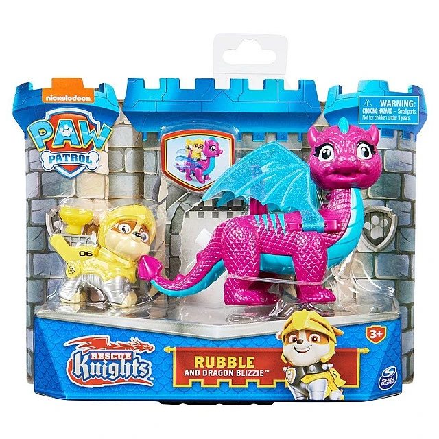 PAW PATROL Rescue Knights Rabble with the dragon Blizzie