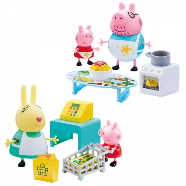 PEPPA PIG - Kitchen/Supermarket with 2 figures