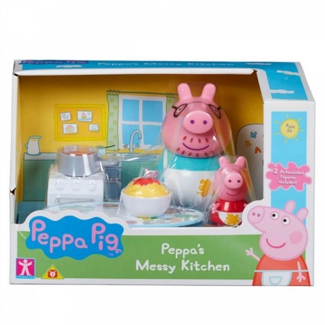 PEPPA PIG - Kitchen/Supermarket with 2 figures