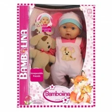 BAMBOLINA doll soft body with a puppy 41cm.