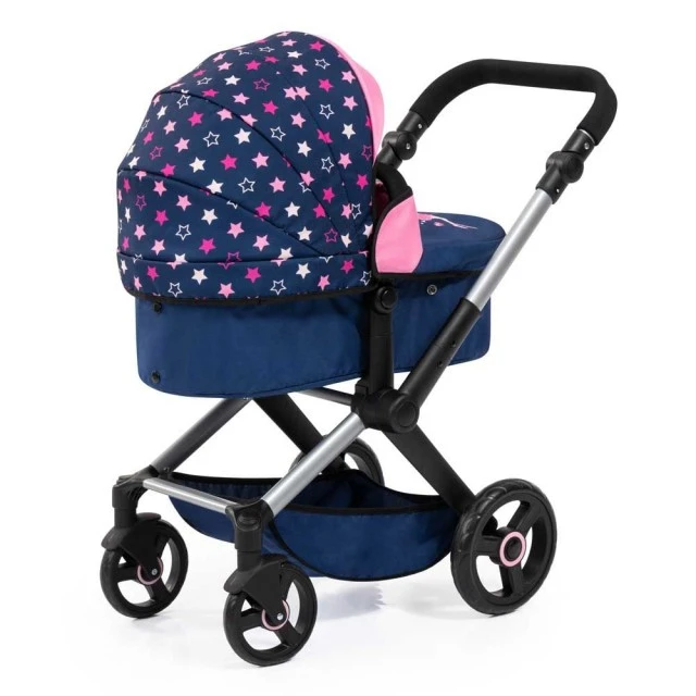 BAYER XEO doll stroller, transforming, with bag, blue-pink