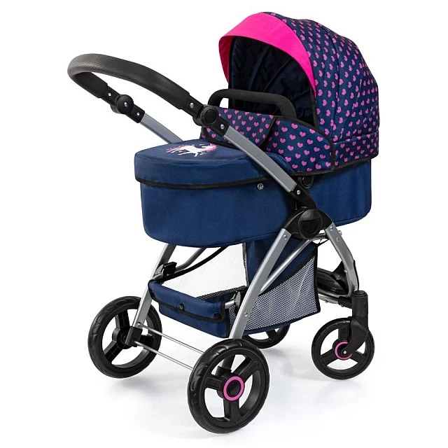 BAYER CITY MAX transforming doll stroller with bag blue