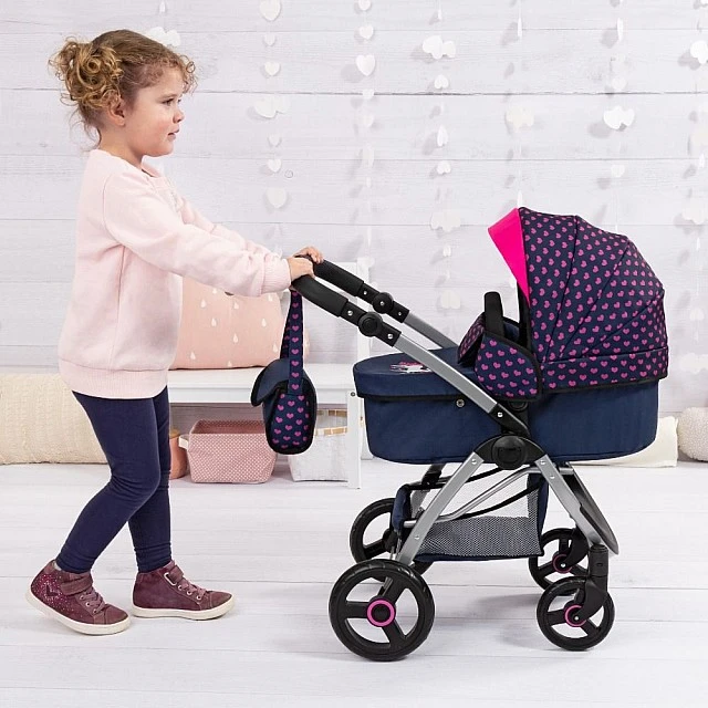 BAYER CITY MAX transforming doll stroller with bag blue