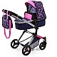BAYER NEO VARIO doll stroller, transforming, with bag, blue-pink