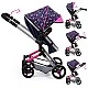 BAYER NEO VARIO doll stroller, transforming, with bag, blue-pink