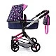 BAYER NEO VARIO doll stroller, transforming, with bag, blue-pink