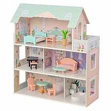 Wooden Дървена къща за кукли 3 нива Maya