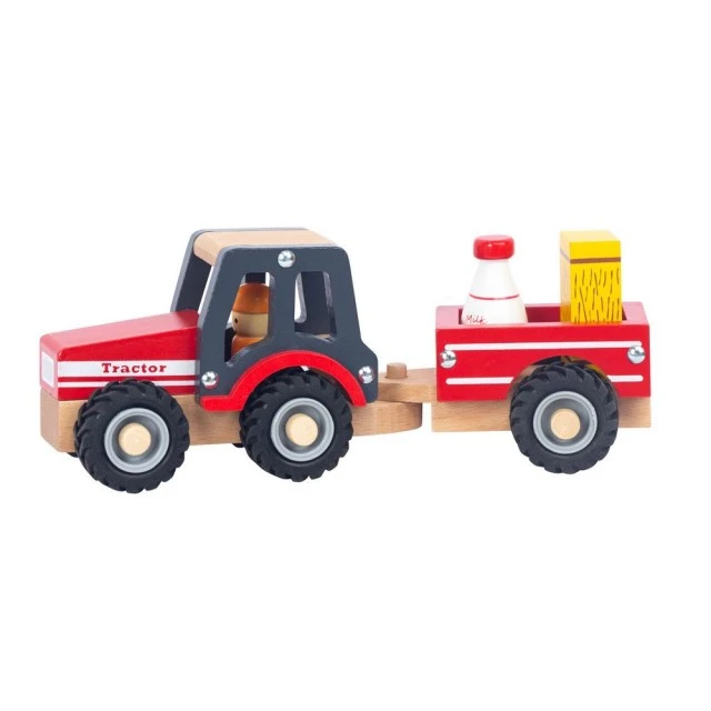Wooden Wooden tractor with trailer