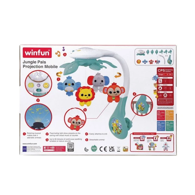 WINFUN Baby Carousel Projector Jungle Friends