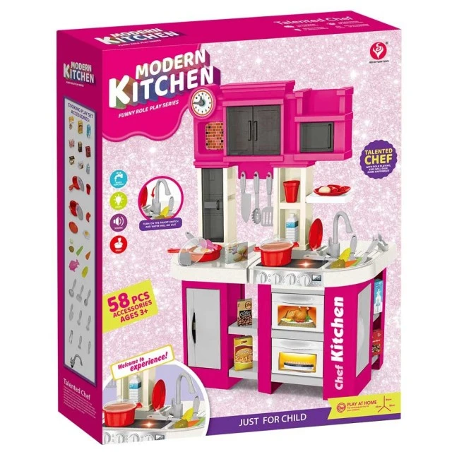 Home Chef kitchen with realistic functions 60h. pink
