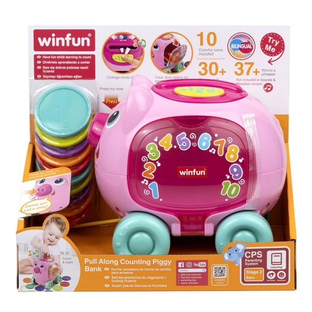 WINFUN pull-along piggy bank
