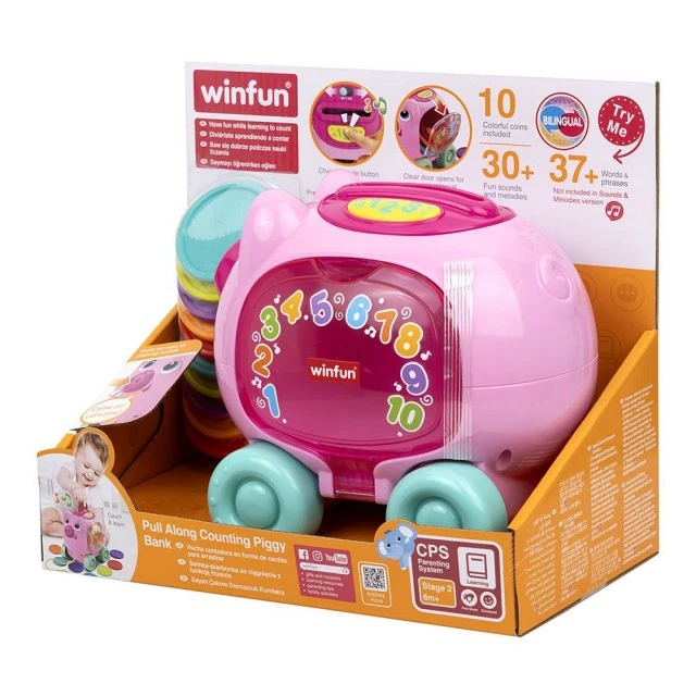 WINFUN pull-along piggy bank