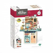 Kitchen with Running Water and Refrigerator