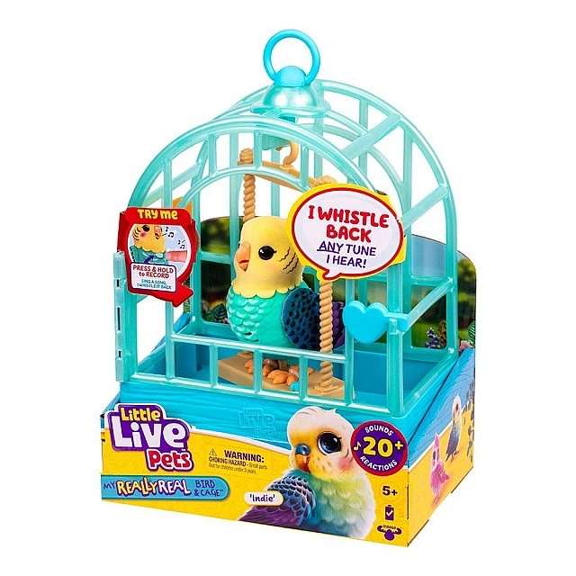 Little Live Pets Really Real Bird Интерактивно Пиле в Клетка Indie