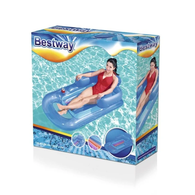 BESTWAY Inflatable mattress Oval with DESIGNER backrest