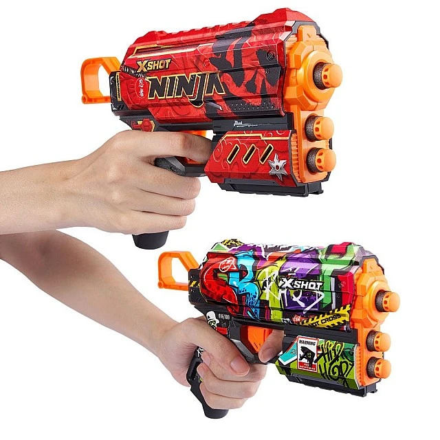 X Shot SKINS Two blasters with 16 soft Flux arrows