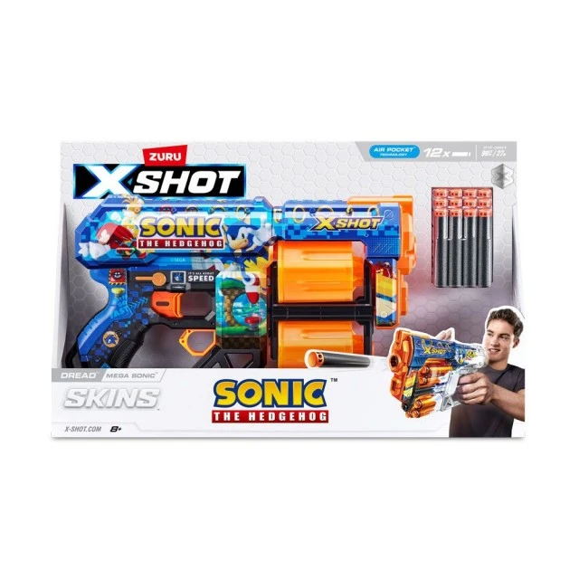X Shot SKINS Sonic Бластер с 12 меки стрели Flux