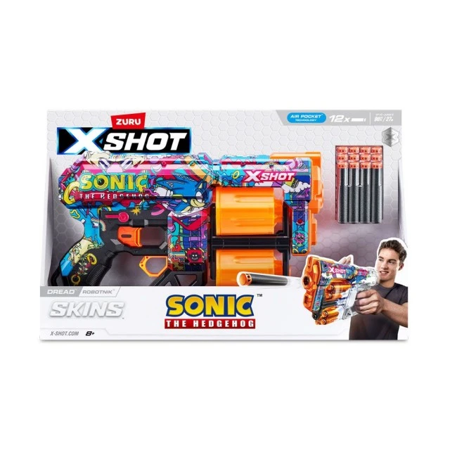 X Shot SKINS Sonic Бластер с 12 меки стрели Flux