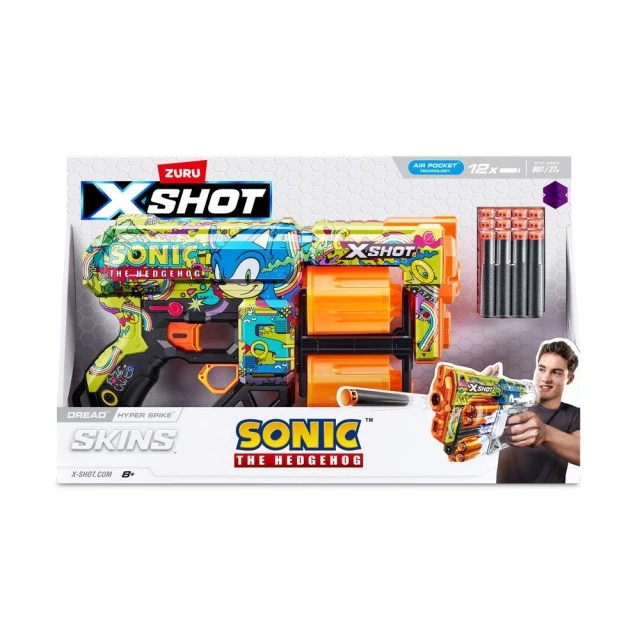 X Shot SKINS Sonic Бластер с 12 меки стрели Flux