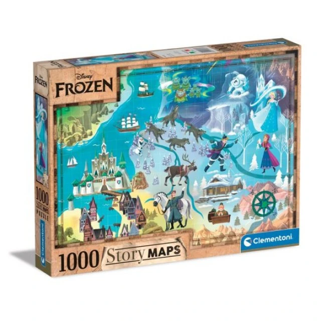 CLEMENTONI 1000h. Disney Story Maps Frozen Puzzle