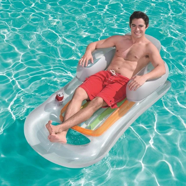 BESTWAY Inflatable mattress Oval with DESIGNER backrest