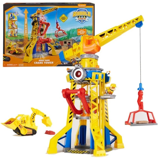 Paw Patrol Rubble and Crew Crane with sound and light effects, mini bulldozer and puppy