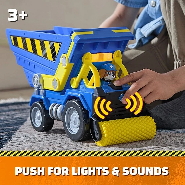 Paw Patrol Rubble and Crew Construction Truck with Sound and Light Effects and Wheeler Puppy