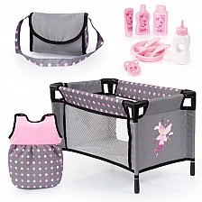BAYER Doll Cot and Sleeping Bag TRAVEL SET 11 in 1