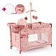 BAYER Doll Playpen with High Chair and Carousel Pink