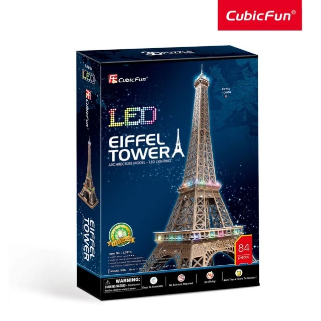 CubicFun 3D Puzzle with LED lights EIFFEL TOWER L091h