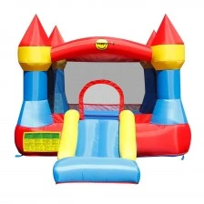 HAPPY HOP Батут замък с пързалка и помпа 365x265x215