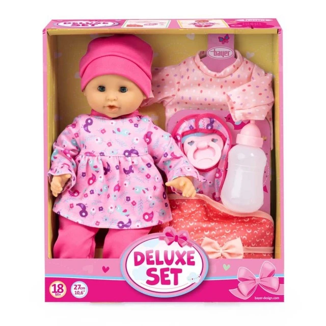 Bayer Baby Doll 27cm with Additional Clothes and Deluxe Bag