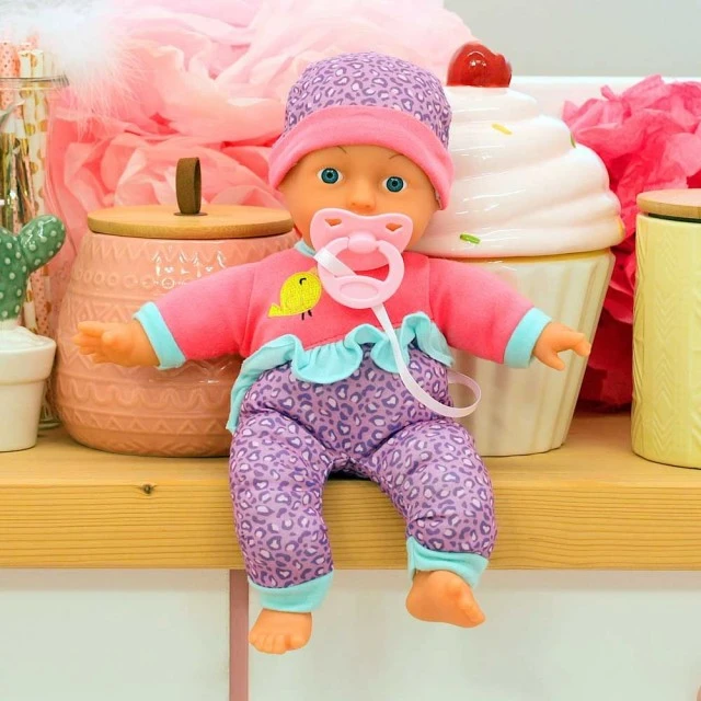 Bayer Soft body doll 30 cm. My First Baby with Leopard Hat