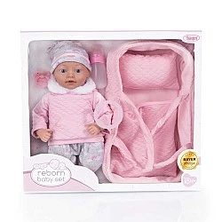 BAYER Reborn Baby Doll 38cm. with Basket