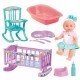 LT Кукла пишкаща Le Petit Bebe 30 см. с легло, стол за хранене и корито