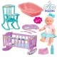LT Кукла пишкаща Le Petit Bebe 30 см. с легло, стол за хранене и корито