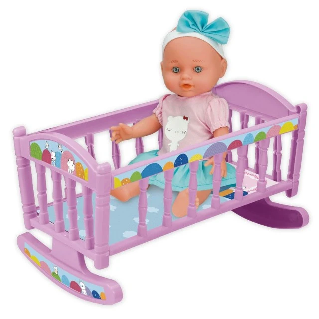 LT Peeing doll Le Petit Bebe 30 cm with bed, high chair and bath