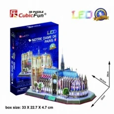 Notre Dame - 3D Пъзел с LED светлини