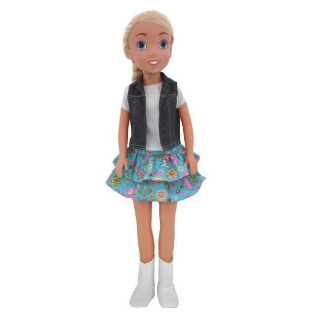 BAMBOLINA GLAMOUR GIRLS Doll with denim vest 80 cm