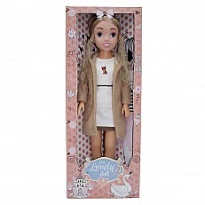 BAMBOLINA Doll with coat and bear dress 80cm