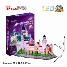 Neuschwanstein Castle - 3D Пъзел с LED