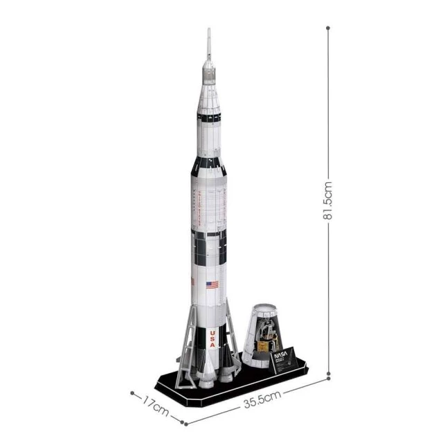 CubicFun Пъзел 3D NASA Ракета Apollo Saturn V 136ч.