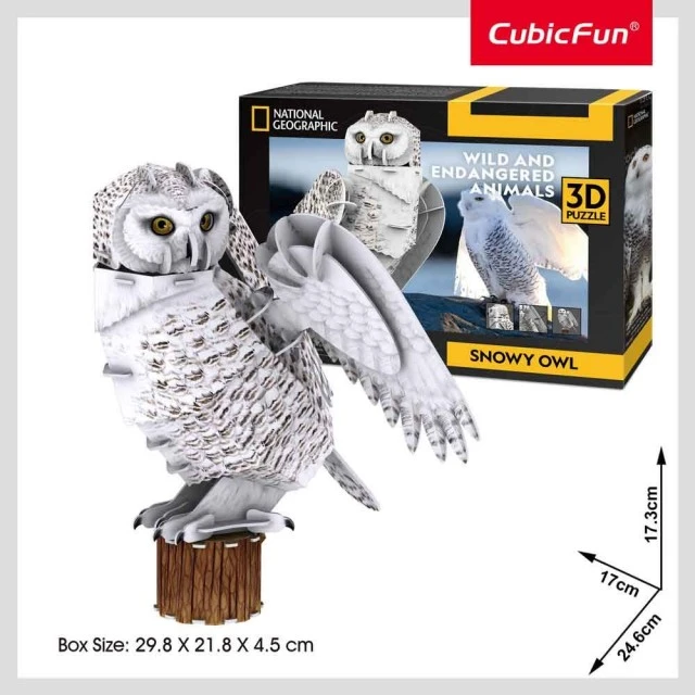 CubicFun 3D Puzzle National Geographic Snowy Owl 62 pcs