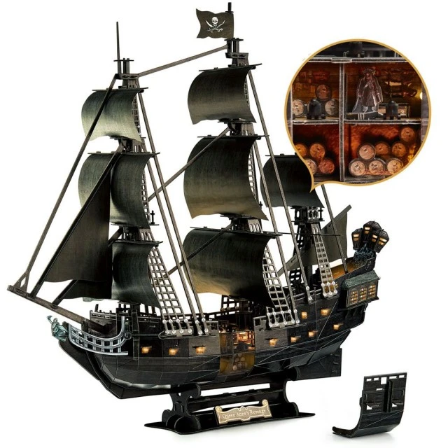 CubicFun Пъзел 3D Queen Anne’s Revenge 293ч. с LED светлини