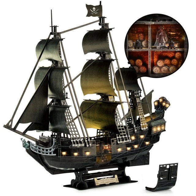 CubicFun Пъзел 3D Queen Anne’s Revenge 293ч. с LED светлини