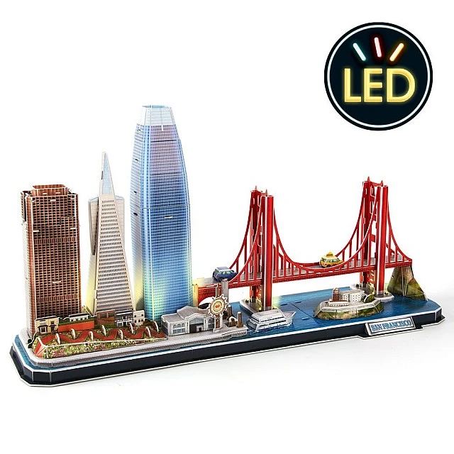 CubicFun Пъзел 3D Cityline San Francisco 90ч. с LED светлини