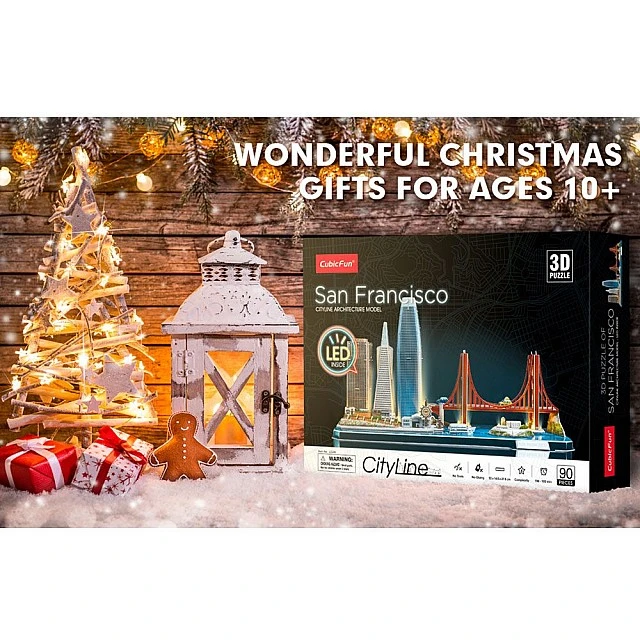 CubicFun Пъзел 3D Cityline San Francisco 90ч. с LED светлини