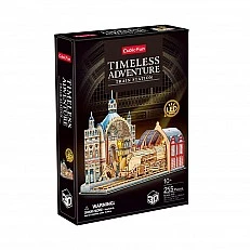 Cubic Fun Пъзел 3D Timeless Adventure Влакова Гара с LED светлини