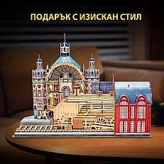 Cubic Fun Пъзел 3D Timeless Adventure Влакова Гара с LED светлини
